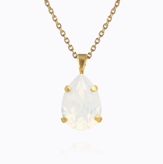 Mini Drop Gold White Opal Necklace - Dainty Elegant Jewelry for Women, Perfect for Everyday Wear, Date Nights & Special Occasions