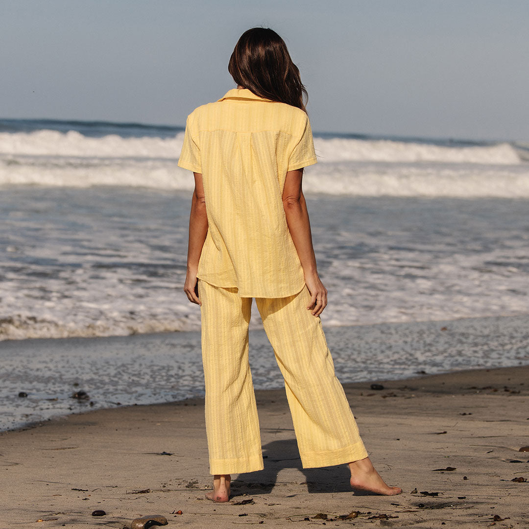 Premium Cabana Shirt in Butter Yellow - Comfortable Beachwear for Men & Women | Perfect for Summer Vacations, Pool Parties and Tropical Getaways