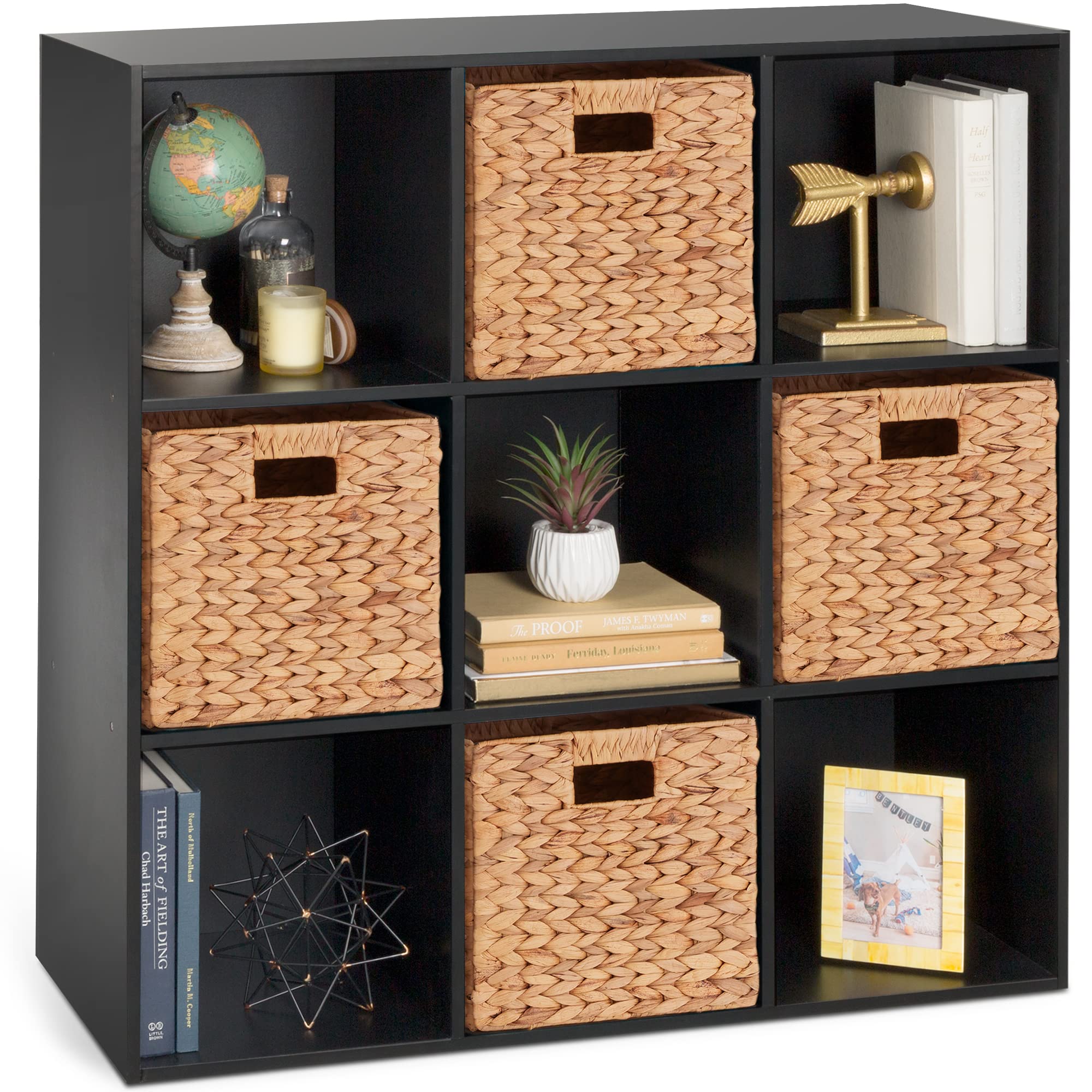 Best Choice Products 9-Cube Storage Organizer Shelf - 11in Openings, Modular Bookcase with 3 Removable Back Panels, Black - Perfect for Living Room, Bedroom, Office & Kids Room Organization