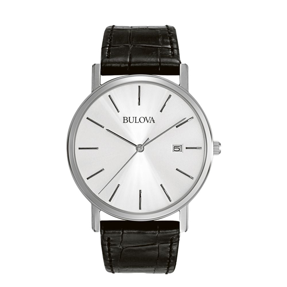 Classic Silver Dial Black Strap Watch for Men - Elegant Dress Watch for Business, Formal & Casual Wear