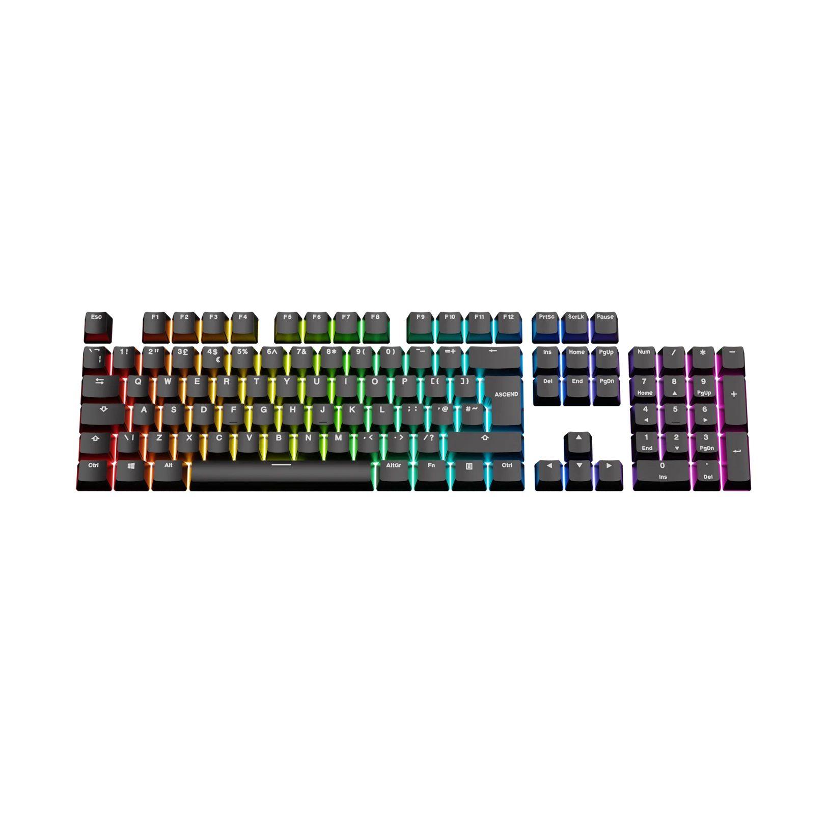 Premium Classic Black Keycaps for Mechanical Keyboards - UK Layout | Durable PBT Material for Typing & Gaming