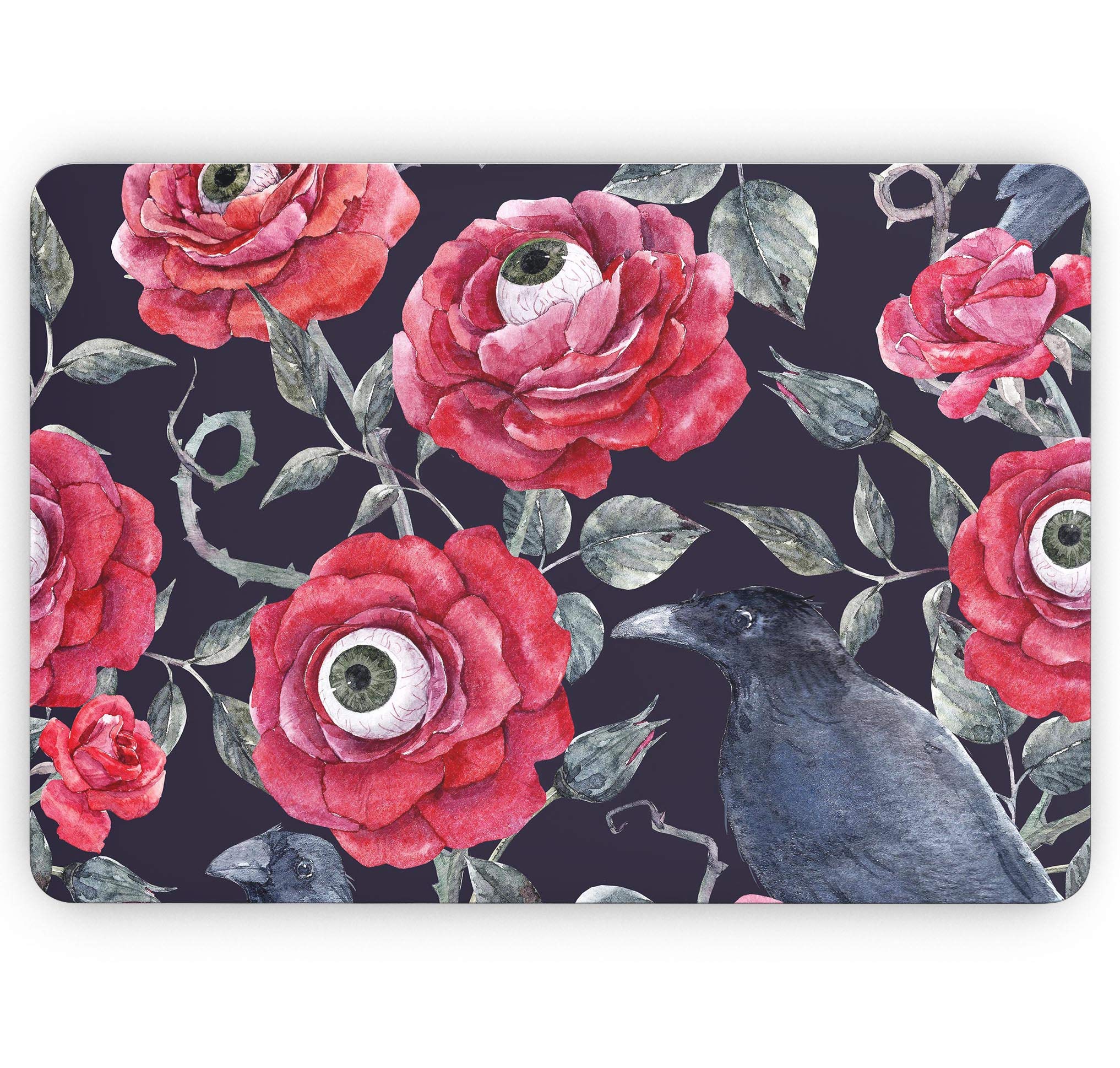 Abstract Roses with Eyes Full-Body Protective Skin Wrap - Scratch Resistant Decal Sticker Compatible with MacBook Pro 16