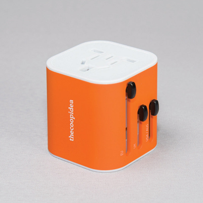 Thecoopidea Cubic Universal Travel Adapter - Worldwide All-in-One Power Converter with USB Ports for iPhone, Android, Laptop | Perfect for Business Trips, Vacations & International Travel