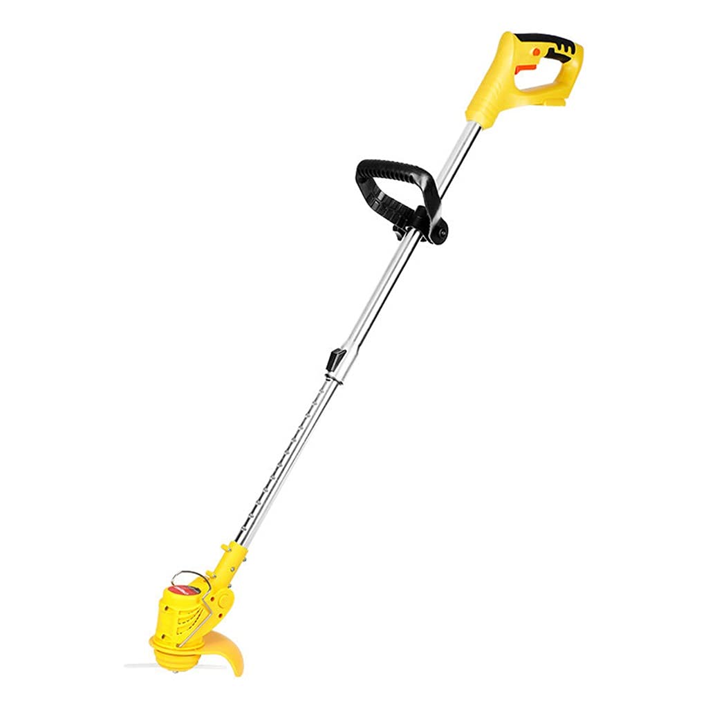 Rechargeable Cordless Electric Lawn Mower - 4000mAh Lithium Battery Long Handle Grass Trimmer & Weed Wacker for Home Garden, Yard Maintenance (Yellow) | Perfect for Small to Medium Lawn Care & Weed Clearing