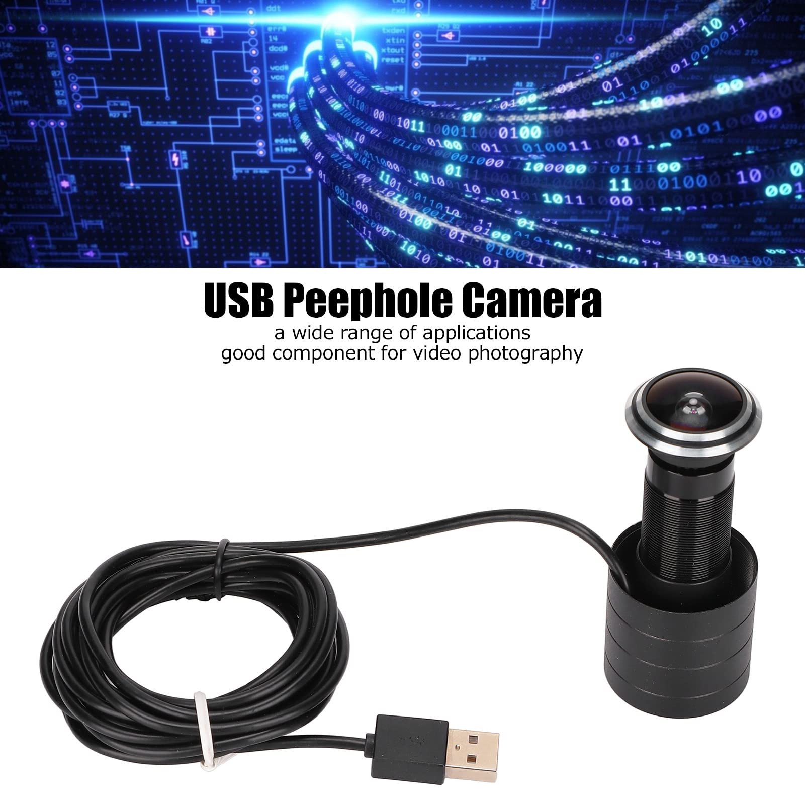 HD 1080P USB Door Peephole Camera - 2MP Wide Angle Smart Security Camera with Night Vision | Wireless Home Surveillance System for Apartment & House Safety (Easy Installation, Motion Detection) - Perfect for Front Door Monitoring & Vacation Home Security