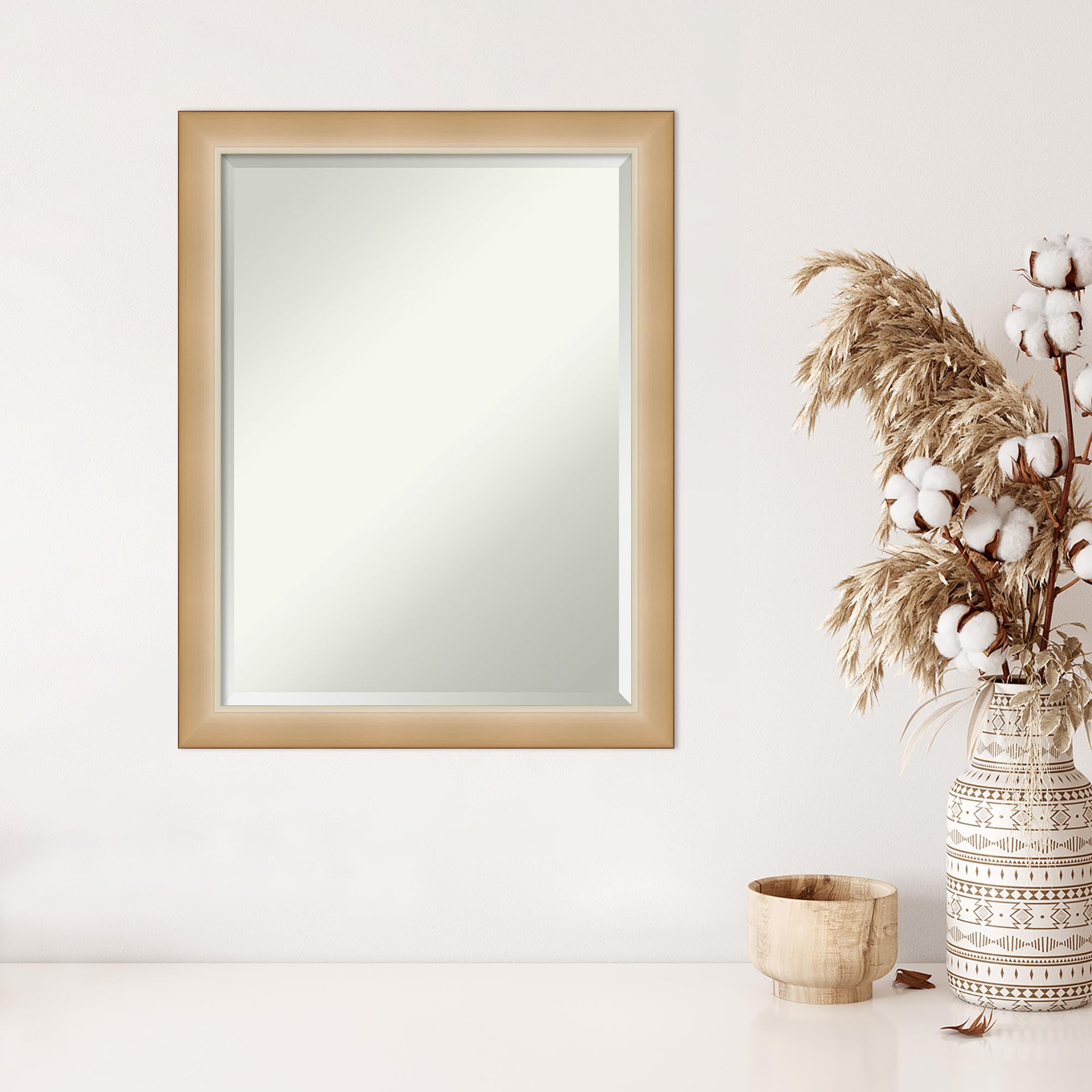 Amanti Art 27x21 Inch Gold Wall Mirror - Modern Rectangle Bathroom & Living Room Decor with Eva Ombre Gold Frame, Hangs Horizontally or Vertically - Perfect for Vanity, Entryway, Bedroom & Home Styling