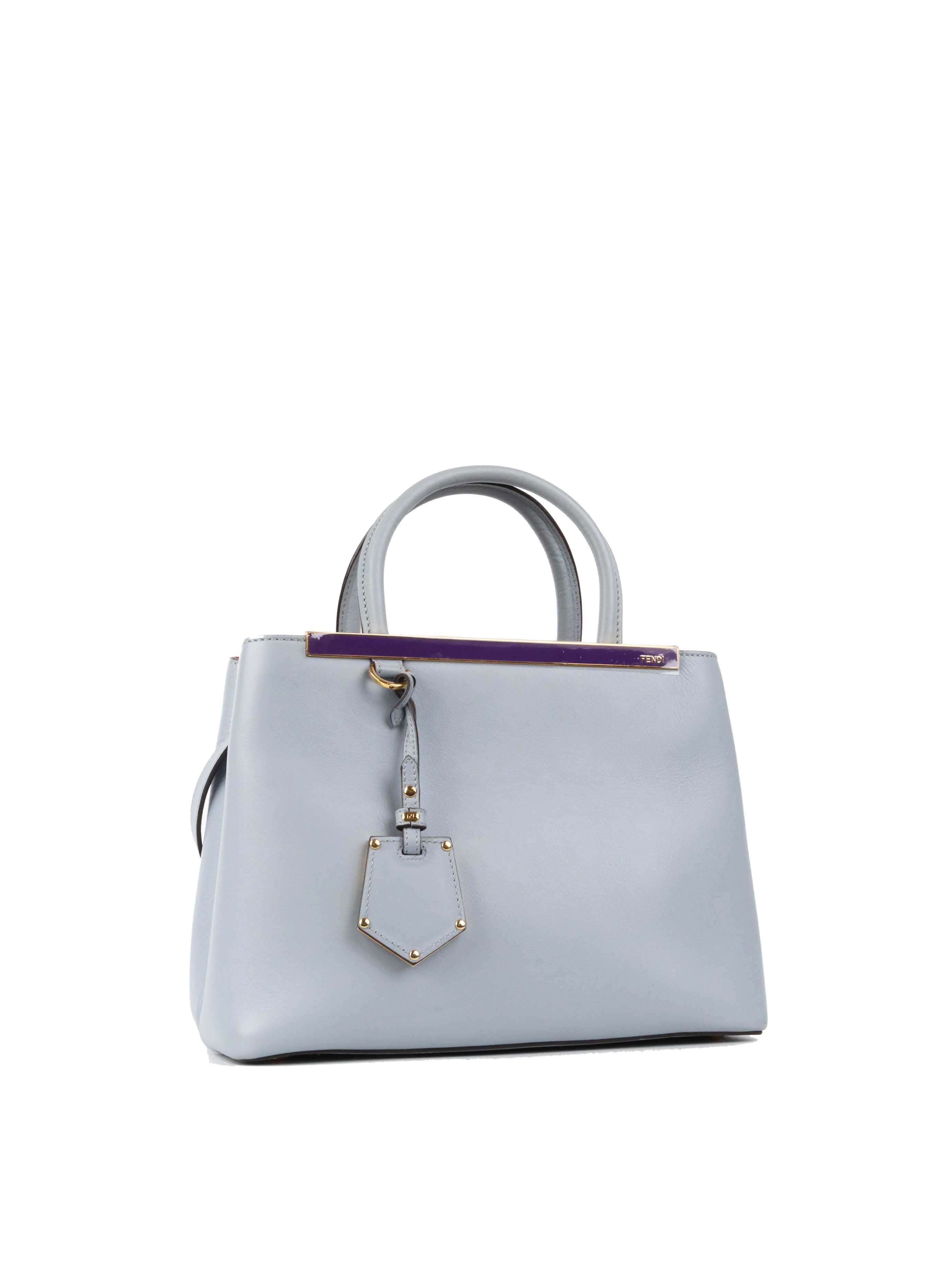 Fendi 2Jours Shoulder Bag in Pale Blue | Luxury Leather Handbag for Women | Perfect for Work, Travel & Everyday Use