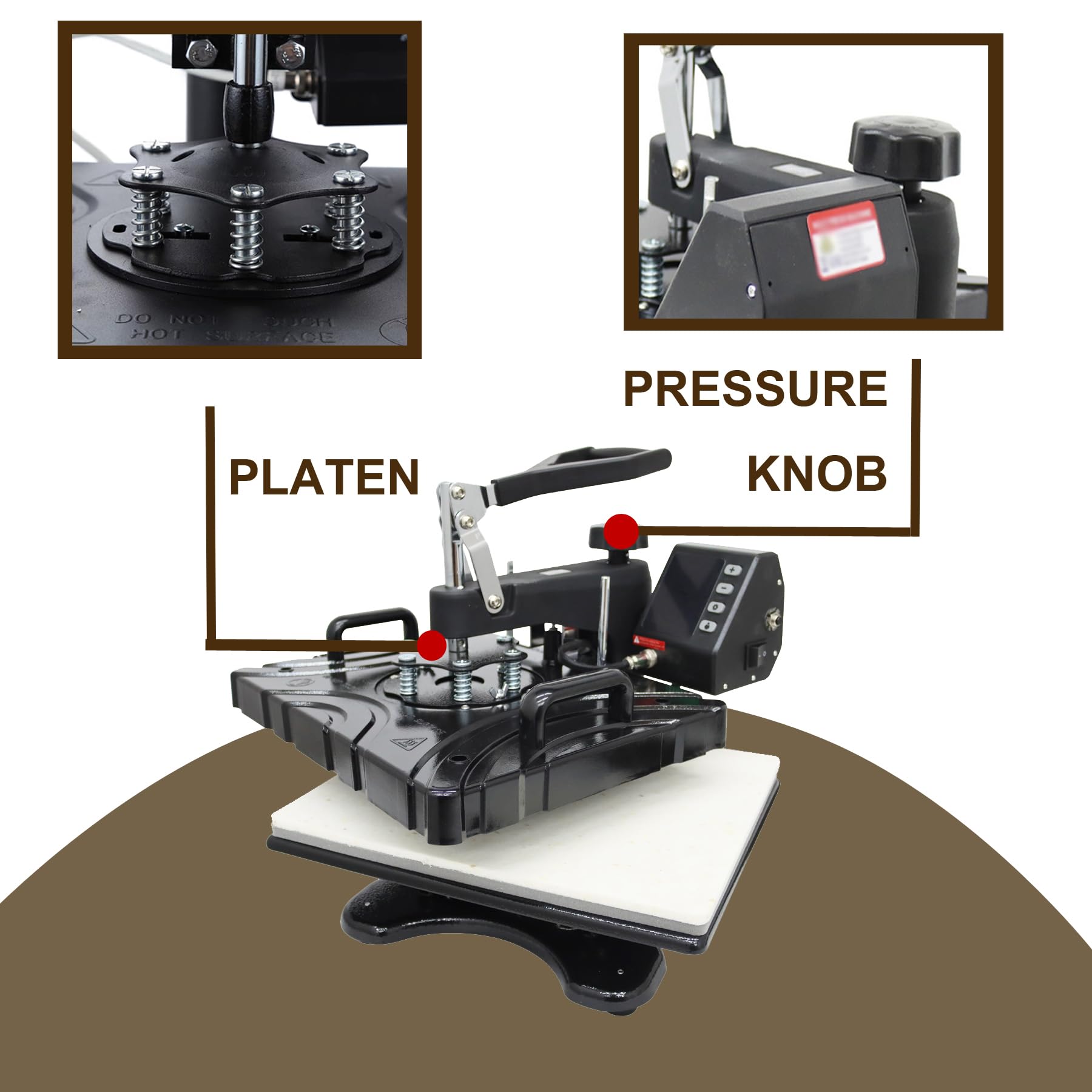 TECHTONGDA 5-in-1 Heat Press Machine 110V | Multifunctional Sublimation Machine with Double-Tube Heating for T-Shirts, Hats & Mugs | Perfect for DIY Custom Apparel, Promotional Products & Small Business Printing