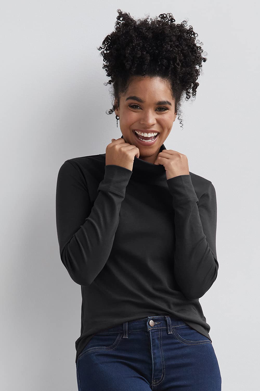 Organic Cotton Women's Luxe Turtleneck Sweater - Soft Comfortable Long Sleeve Winter Pullover for Casual Wear, Office & Holiday Outfits