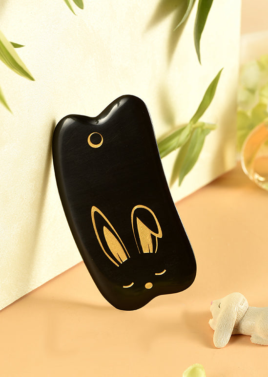 Premium Rabbit Gua Sha Board - Natural Jade Facial Massage Tool for Glowing Skin | Relaxation & Beauty Routine at Home or Spa