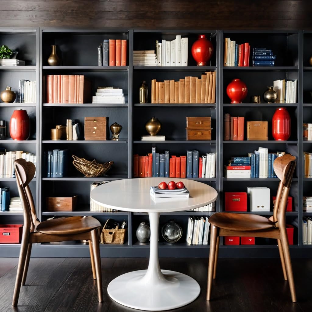 Modern Round Tulip Dining Table - 24 Inch White Kitchen Table with Sturdy Metal Base | Perfect for Small Spaces, Seats 2-4 | Ideal for Living Rooms, Cafés, Christmas Decor & Compact Apartments | Versatile as Dining Table, Coffee Table or Breakfast Nook Centerpiece