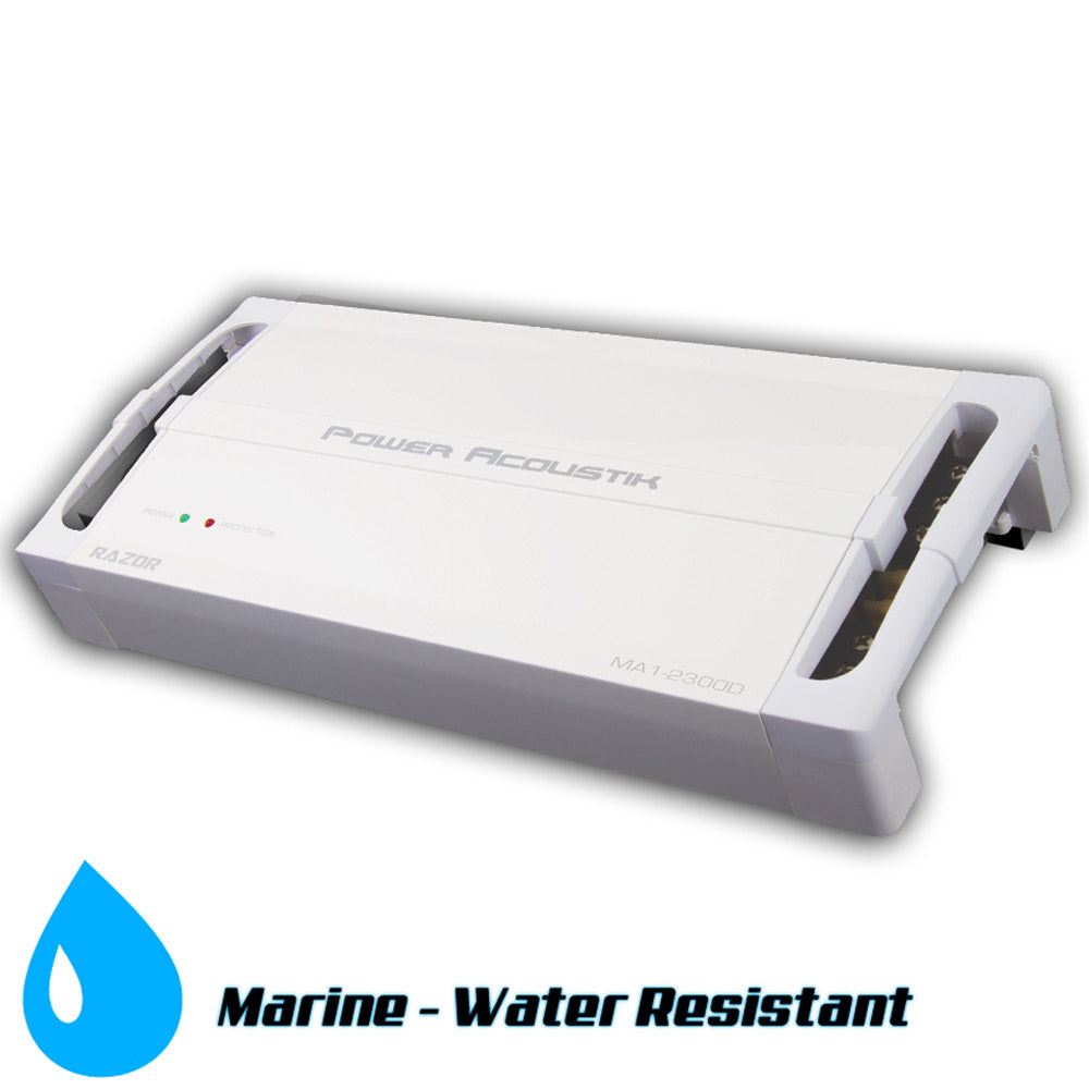Power Acoustik MA1 2300D Monoblock Marine Amplifier - Compact Class D Car Audio Amp for Boats, Cars & Trucks | High Power Bass Boost & Water Resistant Design