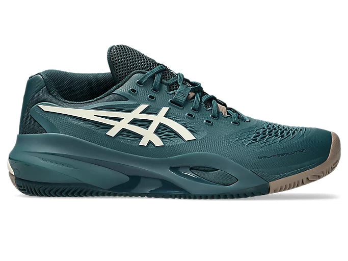 ASICS Men's Gel Resolution X Clay/Padel Tennis Shoes - Saxon Green/Birch | High-Performance Court Shoes for Clay & Padel Courts | Perfect for Competitive Play & Training