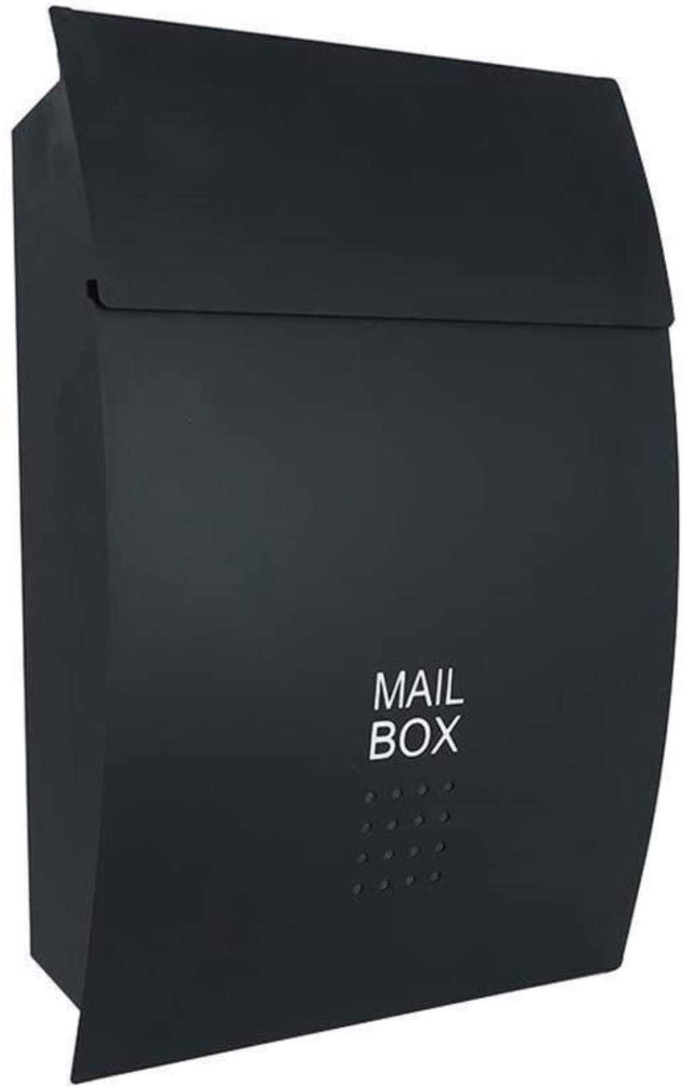 Modern Wall Mount Locking Mailbox - Indoor/Outdoor Universal Vertical Mounted Mail Box in White or Black - Perfect for Home, Apartment & Office Security