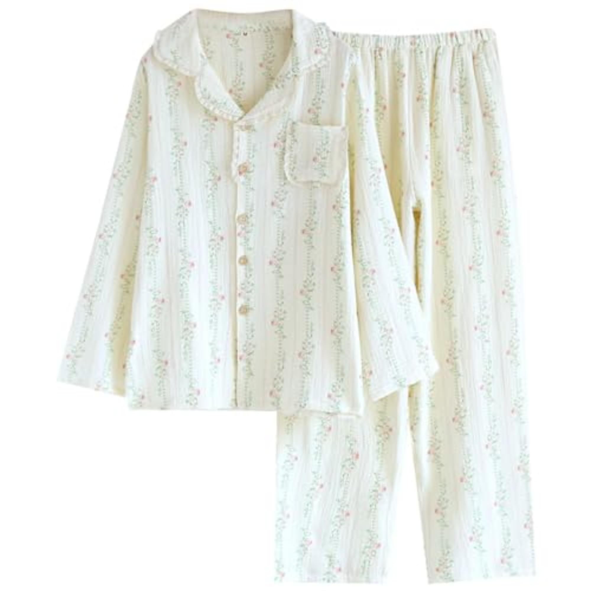 Vhitler Women's Linen Pajama Set - Coquette Summer Lounge Wear for Women - Old Money Aesthetic Sleepwear - Perfect for Relaxing at Home, Vacation & Spa Days
