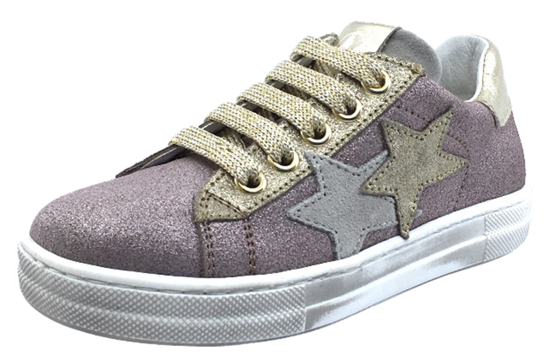 Naturino Girls' Rose Gold Zip Sneakers - Comfortable Tennis Shoes for School, Play & Everyday Wear