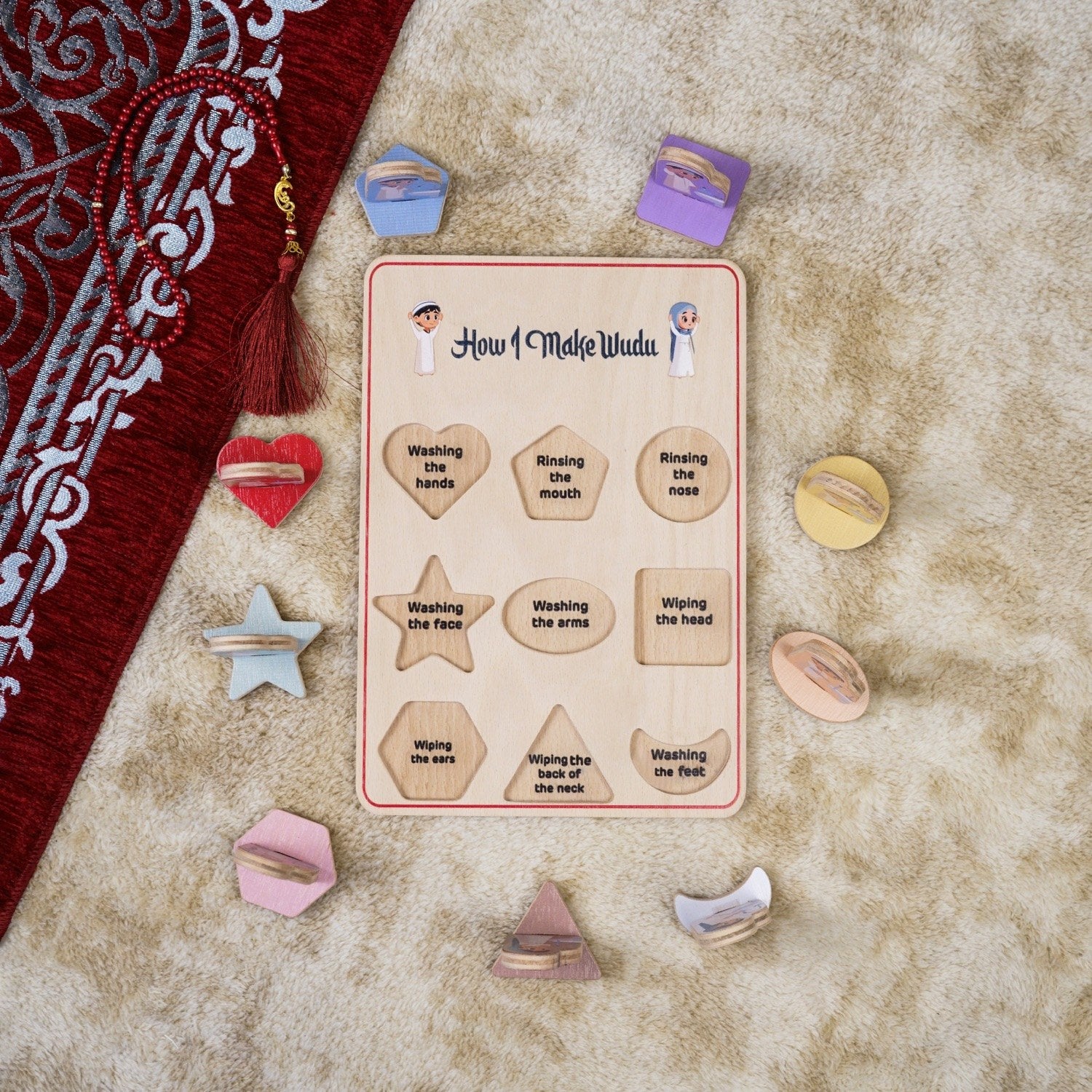Islamic Wudu Guide for Kids - Fun Educational Play & Islamic Art Decor | Perfect for Home, Classroom & Mosque Activities