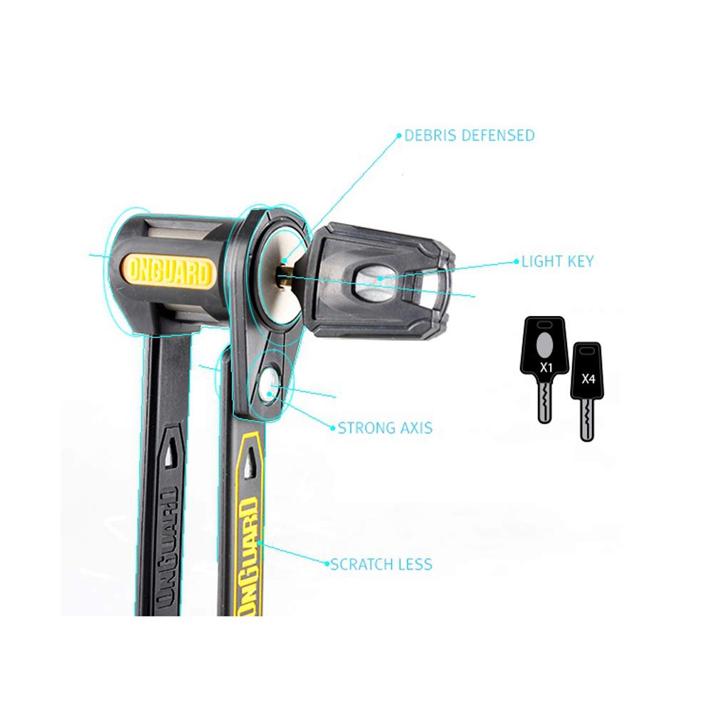 ONGUARD 8116 K9 Folding Bike Lock - Slim Security Chain with 490g Lightweight Design | Perfect for Urban Commuting, Bicycle Parking & Theft Protection