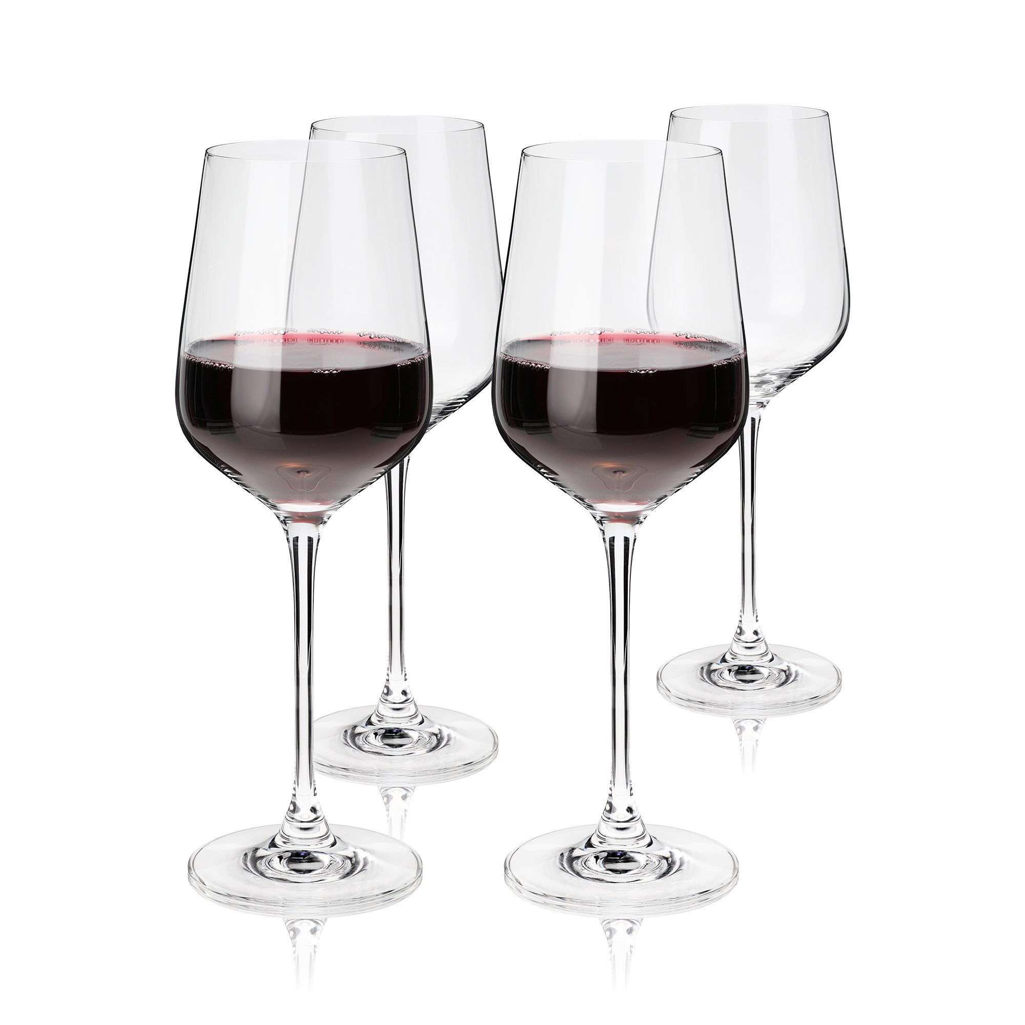 Premium Inez Crystal Bordeaux Wine Glasses Set of 4 - Elegant Stemware for Red Wine, Dinner Parties & Formal Entertaining