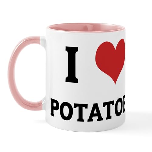 White/Pink Inside - I Love Potatoes Mug