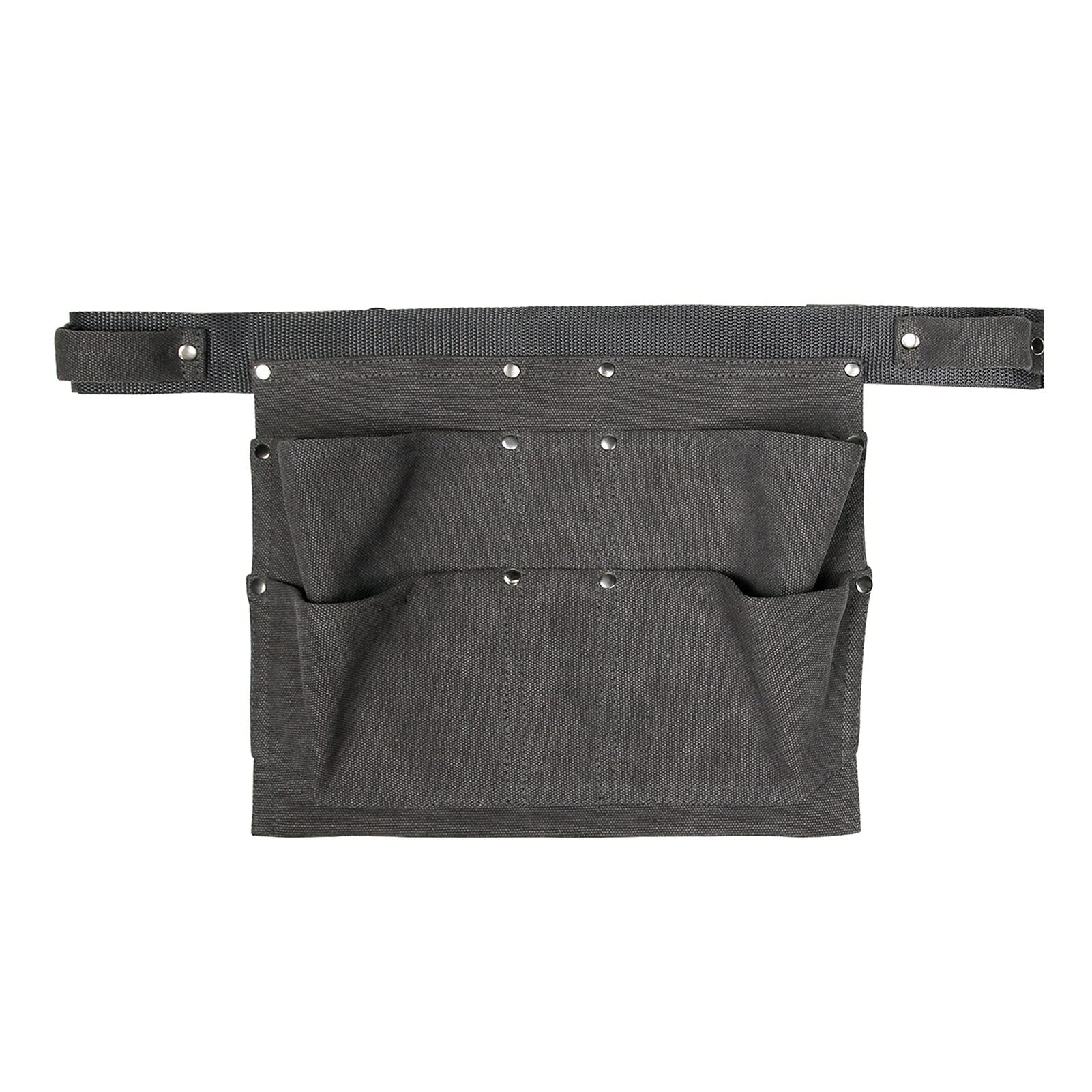 BICCQ Heavy Duty Canvas Garden Tool Belt Bag with Multiple Pockets - Waist Storage Organizer for Gardening, Landscaping & DIY Projects (Grey) - Perfect for Outdoor Work, Home Improvement & Professional Use