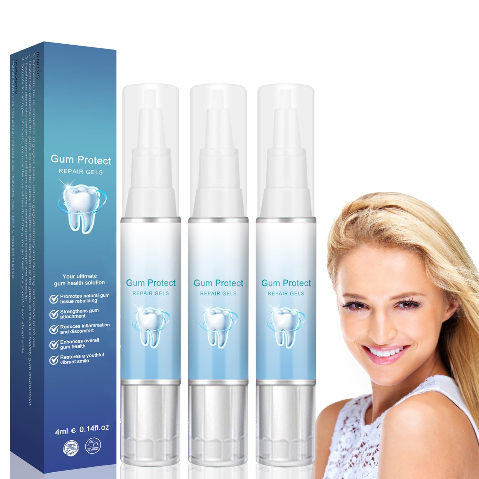 3 Pack Teeth Repair Gel - Whitening Essence & Gum Therapy for Sensitive Teeth | Stain Remover & Gum Shield Treatment for Healthy Gums | Perfect for Daily Oral Care & Teeth Whitening at Home