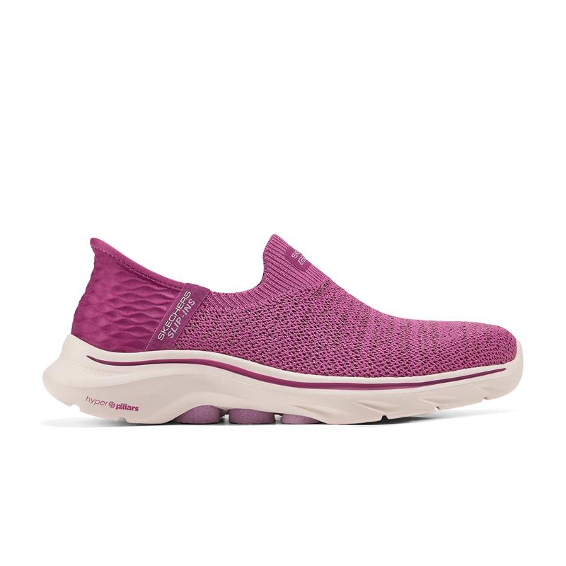 Skechers Women's Go Walk 7 Slip-On Sneakers - Comfortable Walking Shoes for Women, Lightweight & Breathable, Plum Color - Perfect for Walking, Travel & Everyday Wear