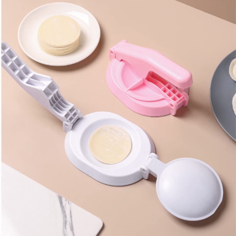 Manual Dumpling Skin Maker & Dough Presser - White Kitchen Tool for Homemade Dumplings, Ravioli, Empanadas | Perfect for Asian Cooking & Italian Pasta Making