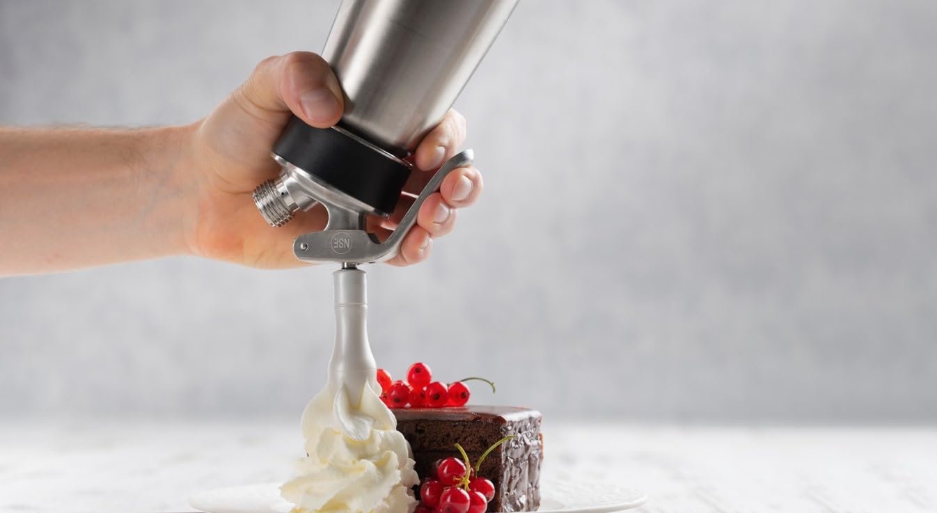 iSi Cream Profi Whip 1 Pint Stainless Steel Whipped Cream Dispenser - Professional 4-5x Volume Expansion, Dishwasher Safe, Perfect for Coffee, Desserts & Cold Food Preparation - Essential Kitchen Tool for Baristas, Bakers & Home Chefs