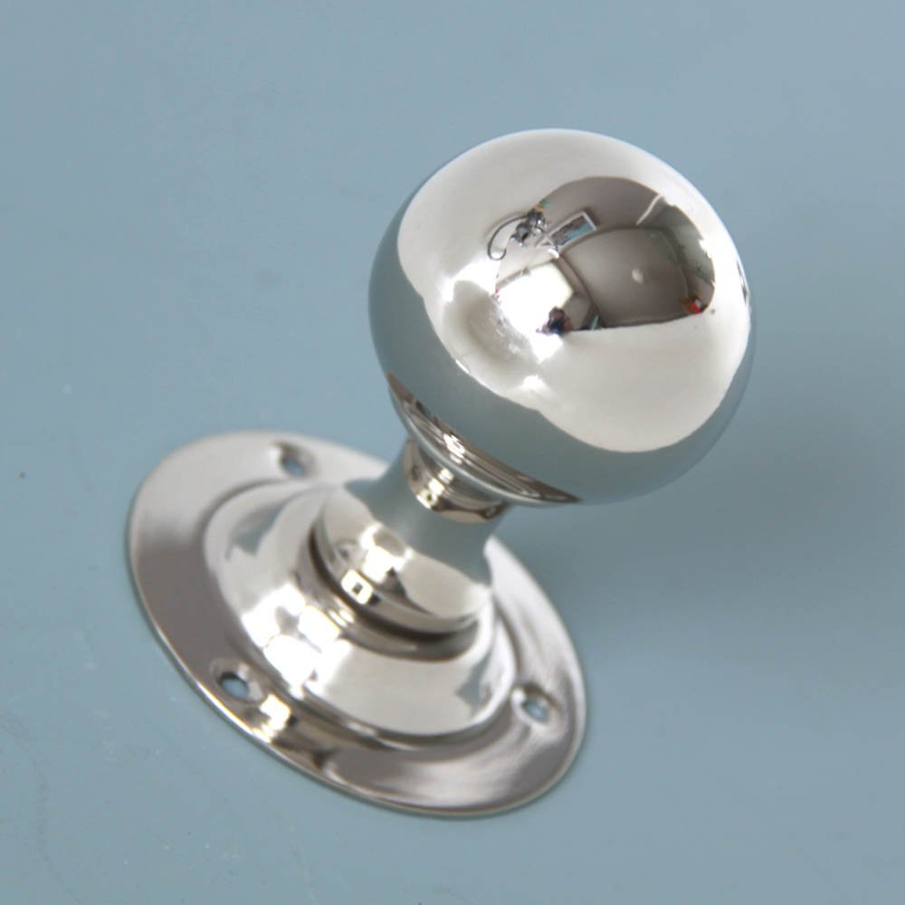 Vintage Polished Nickel Round Door Knobs - Antique Style Cabinet & Drawer Pulls for Bedroom, Bathroom, and Interior Doors - Premium Hardware for Home Renovation & DIY Projects