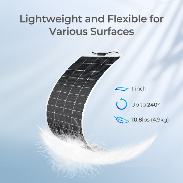 Renogy 200W 12V Flexible Monocrystalline Solar Panel - Lightweight & Durable for RV, Boat, Marine, Off-Grid Power & Camping