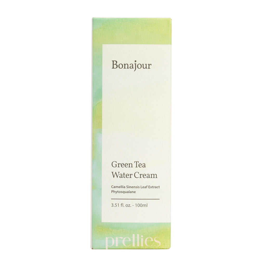 Bonajour Green Tea Water Cream 100ml - Hydrating Moisturizer for Face, Vegan & Cruelty-Free Skincare - Perfect for Dry, Sensitive Skin & Daily Use
