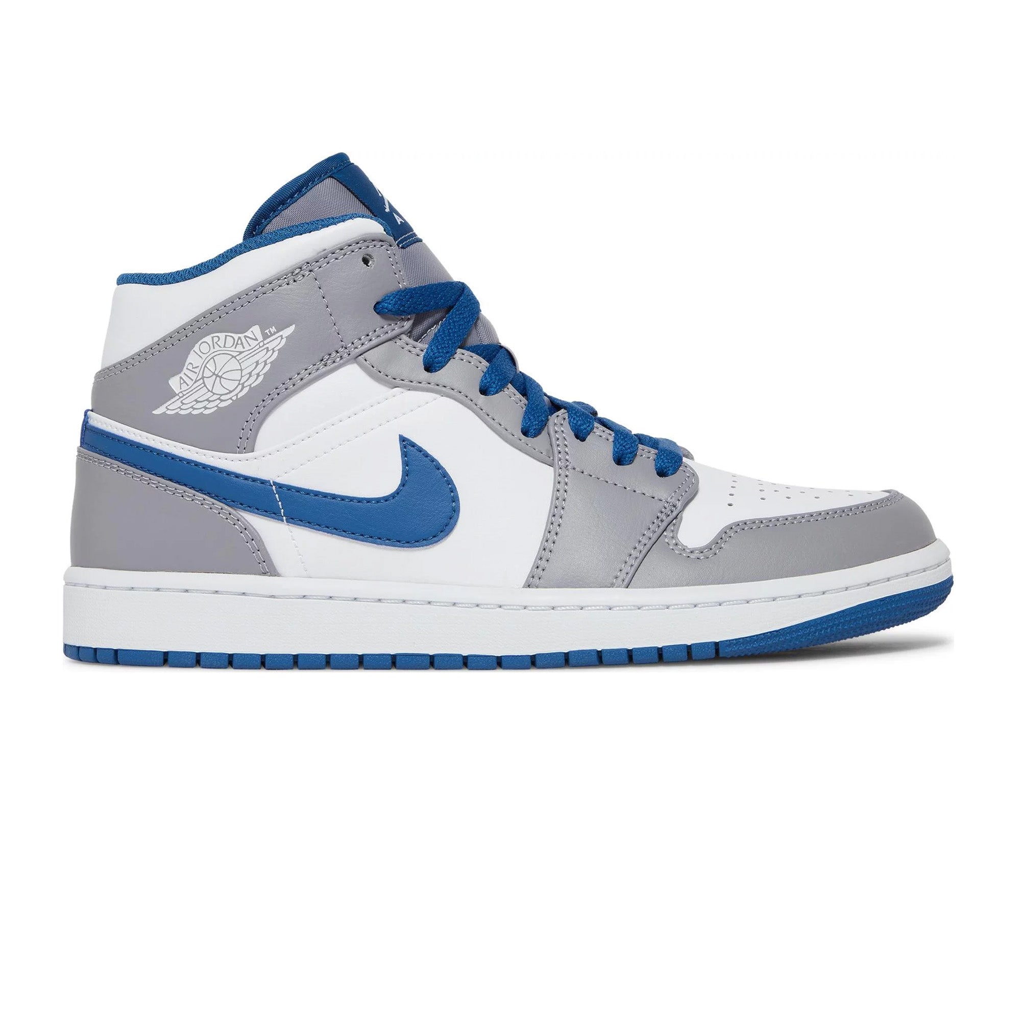 Air Jordan 1 Mid 'True Blue' Basketball Shoes (2022) - Men's Sneakers for Casual Wear, Street Style & Court Performance