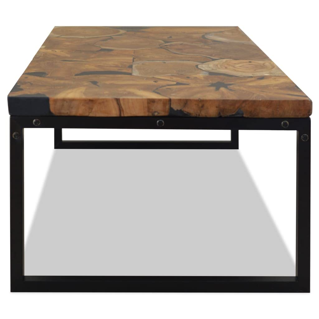 Handmade Teak Resin Coffee Table - 43.3