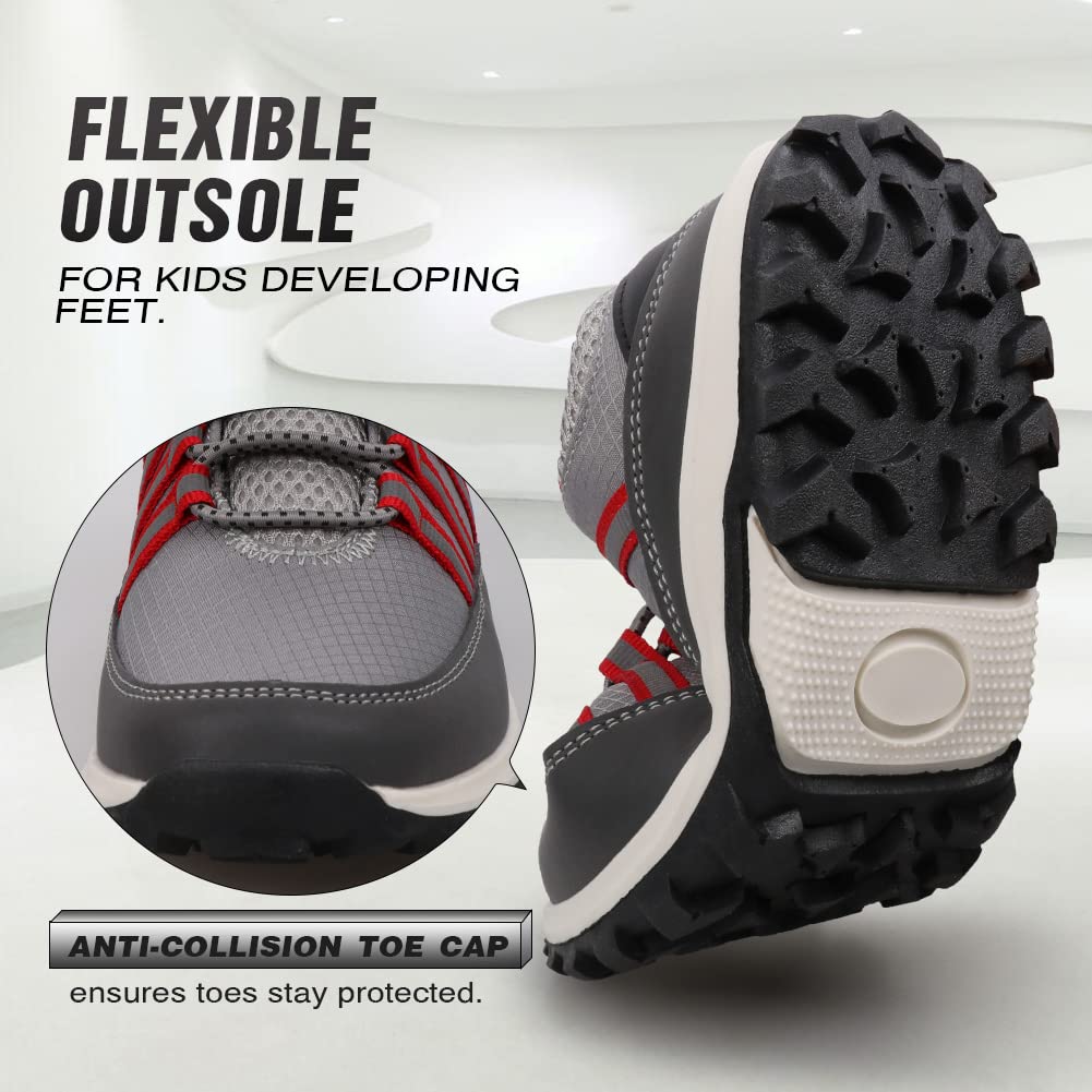 UOVO Boys Sneakers - Lightweight Running & Hiking Shoes for Kids | Non-Slip Athletic Outdoor Shoes for Little & Big Boys | Perfect for School, Sports & Playtime