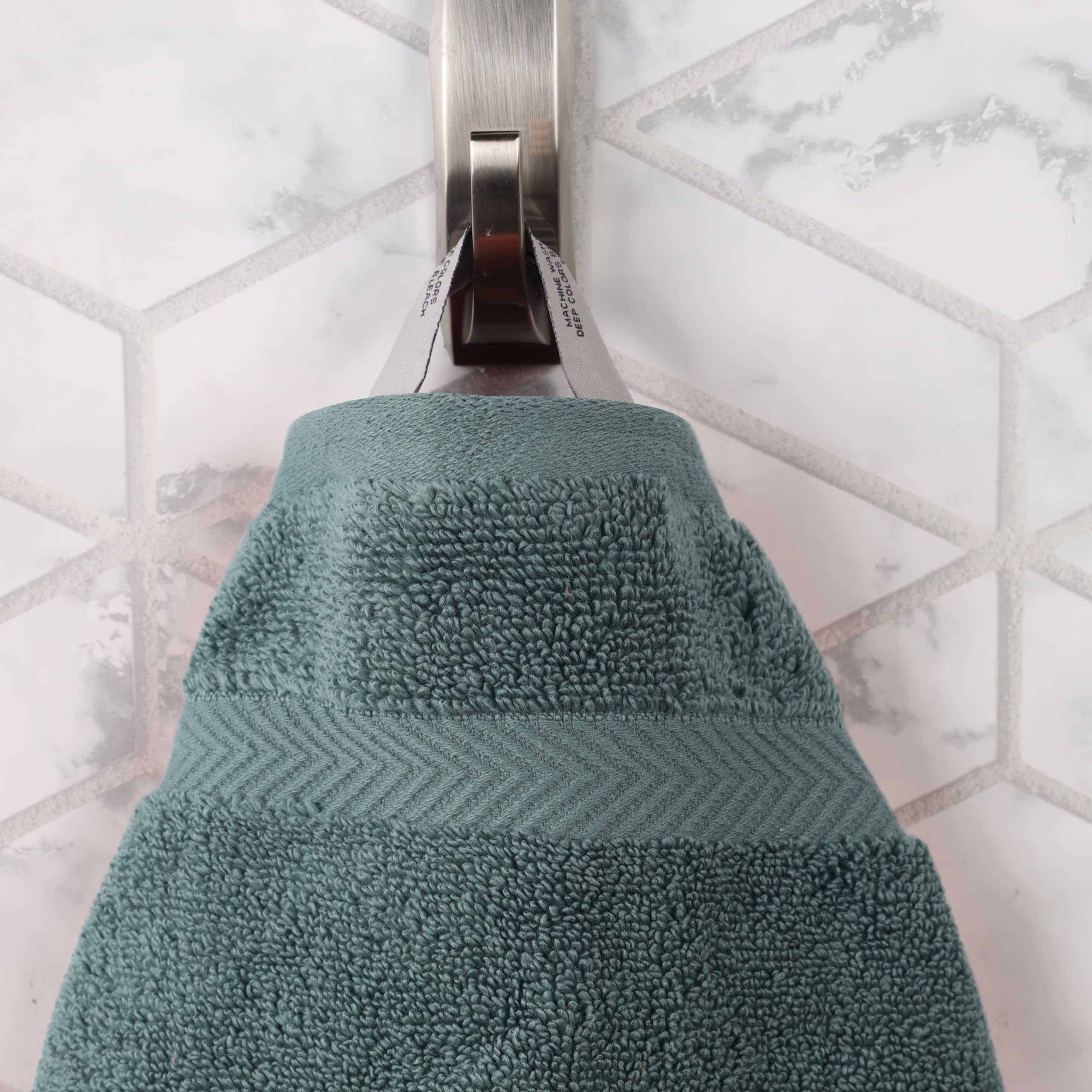 Premium 100% Cotton Bath Towel Set - 6 Piece Ultra Soft & Absorbent Luxury Towels (2 Washcloths, 2 Hand Towels, 2 Bath Towels) for Spa, Bathroom & Hotel Use - Jade Color