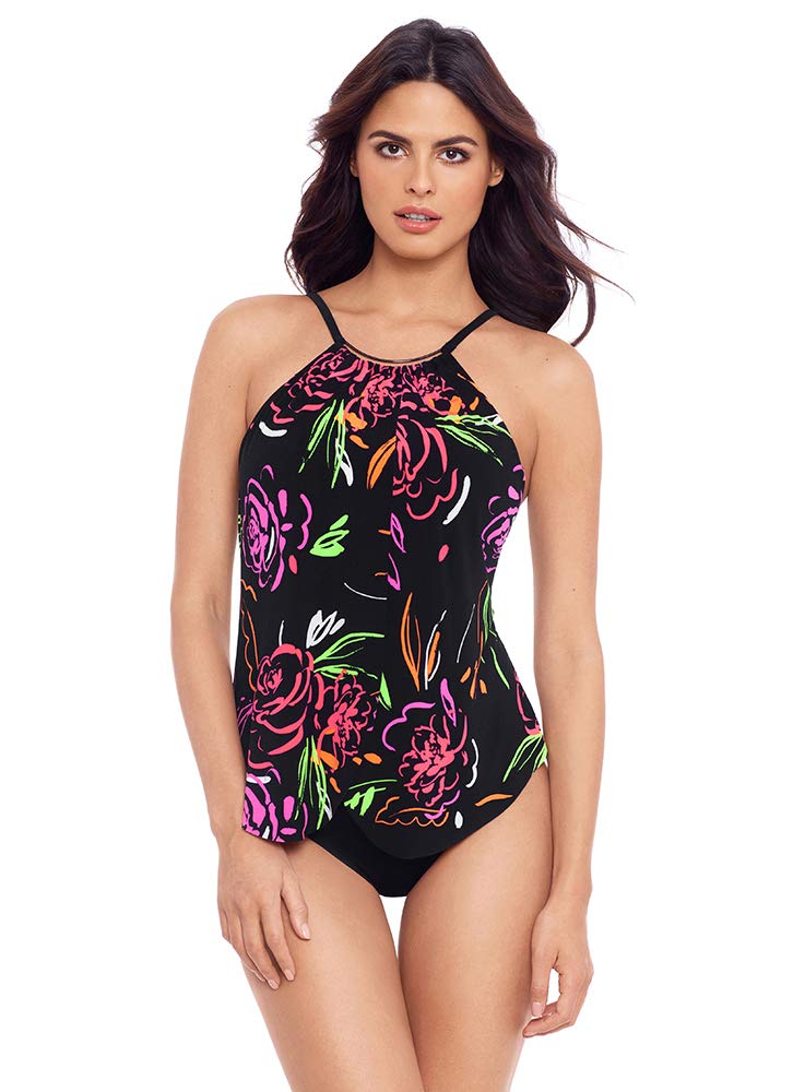 Magic Suit Women's Neon Nature Jill One Piece Swimsuit - Black & Multi Color - Sexy High Cut Bathing Suit for Beach, Pool & Summer Vacations