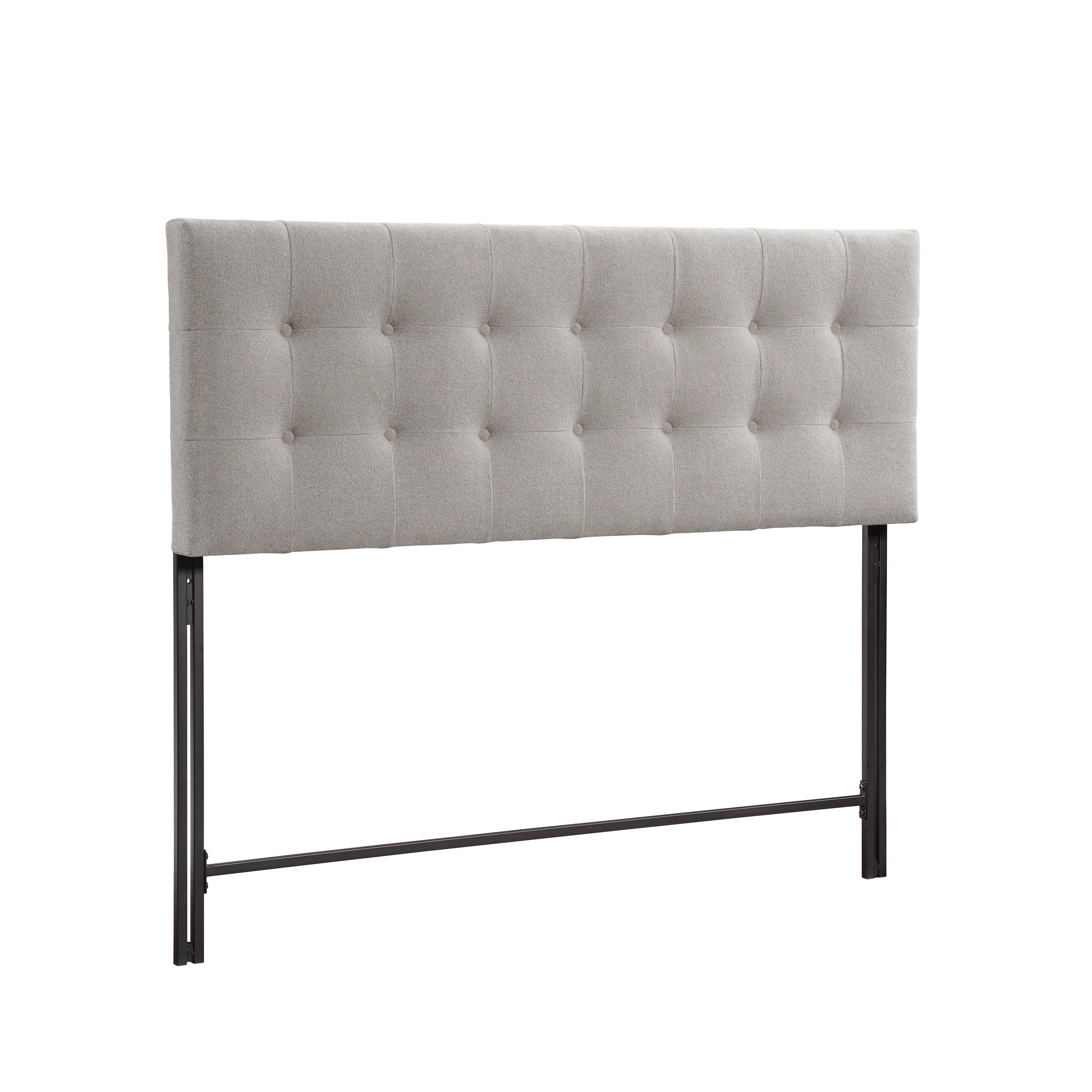 Aleha Queen Headboard - Upholstered Grey Fabric Bed Frame Headboard for Bedroom Decor - Perfect for Master Bedroom, Guest Room, and Apartment Decorating