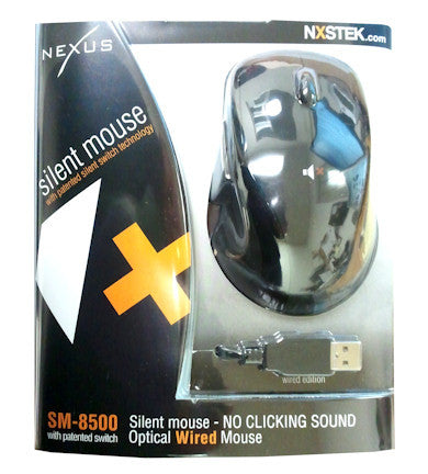 Nexus SM 8500 Silent Wired Mouse - Ultra Quiet USB Computer Mouse for Office, Gaming & Home Use - Ergonomic Design for Comfortable Work & Study Sessions