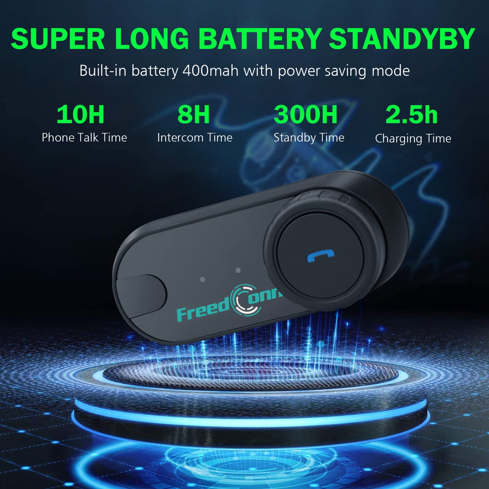 FreedConn Motorcycle Bluetooth Headset - TCOM SC Helmet Intercom with LCD Display, 3-Way Rider Communication System, 800M Range, Universal Fit for All Helmets | Music Sharing, FM Radio, Hard & Soft Mic | Perfect for Group Riding, Touring & Daily Commutes