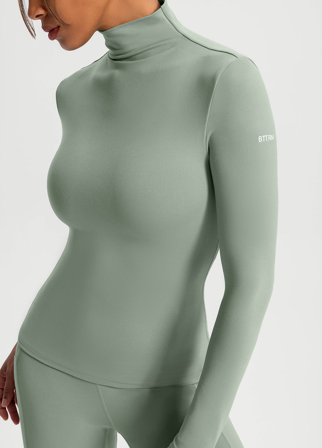 Women's Mock Neck Long Sleeve T-Shirt - Slim Fit Stretch Cotton Blouse for Work & Casual Wear | Office Outfits, Layering Essentials & Everyday Comfort