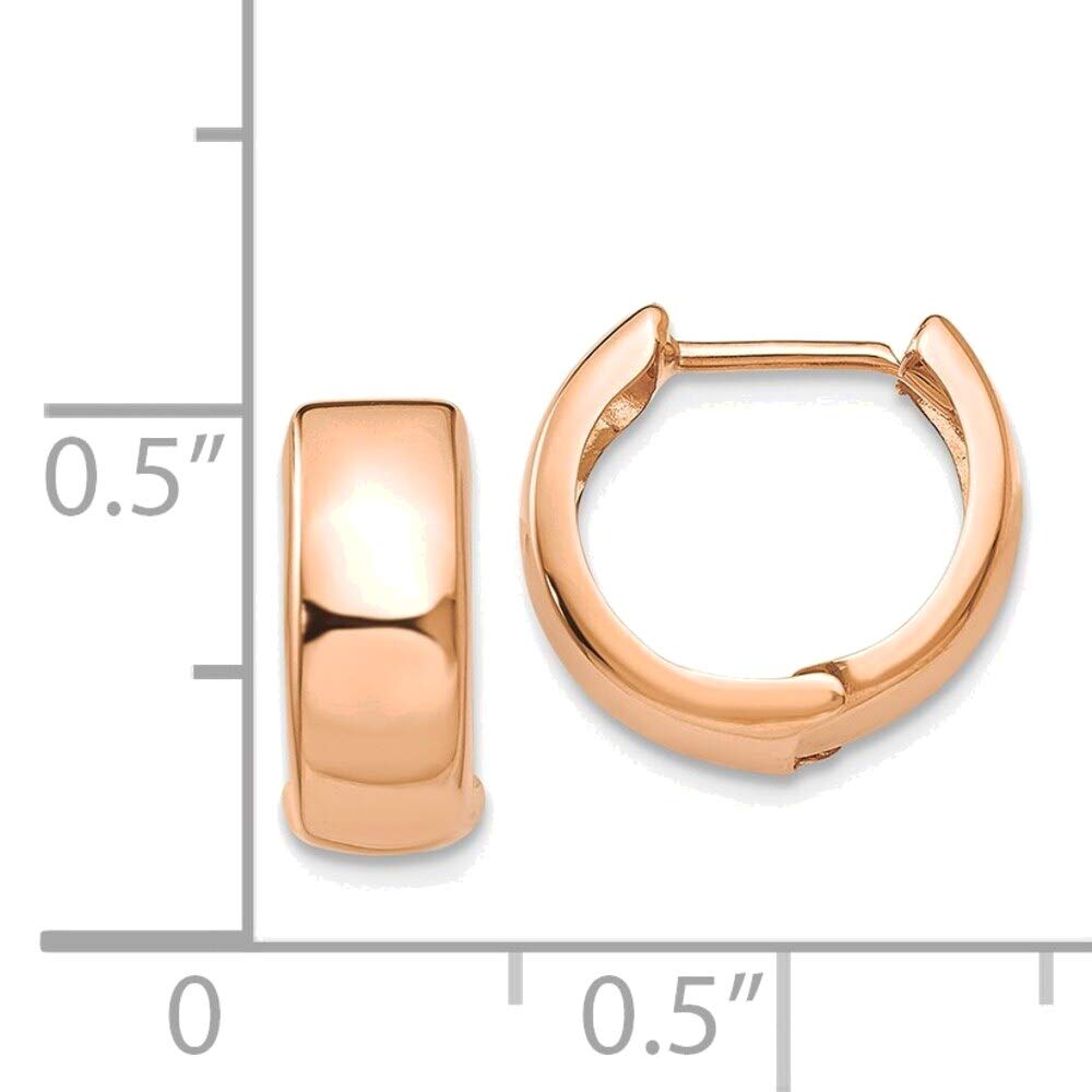 14K Rose Gold Hinged Hoop Earrings for Women - Elegant Dainty Huggie Earrings for Everyday Wear, Gift Giving & Special Occasions