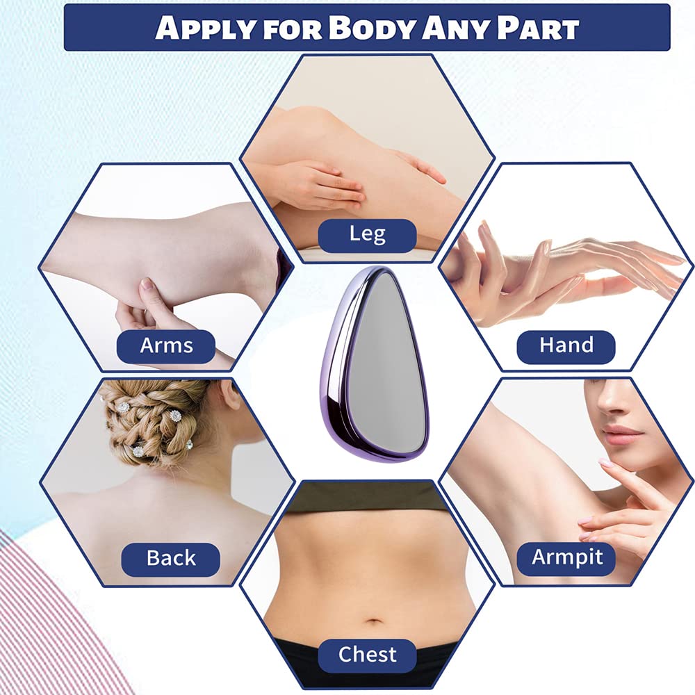 Premium Crystal Hair Removal Stone for Women - Painless Hair Eraser & Remover for Smooth Skin | At-Home Hair Removal for Legs, Arms & Bikini Line (Black)