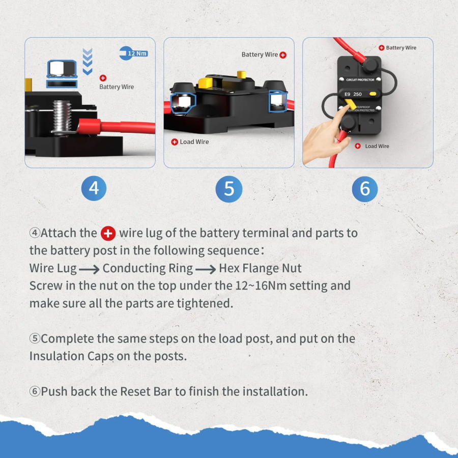 Redodo 250A Circuit Breaker - High Amp DC Circuit Protection for RV, Marine, Solar & Off-Grid Power Systems | Waterproof & Durable Electrical Switch