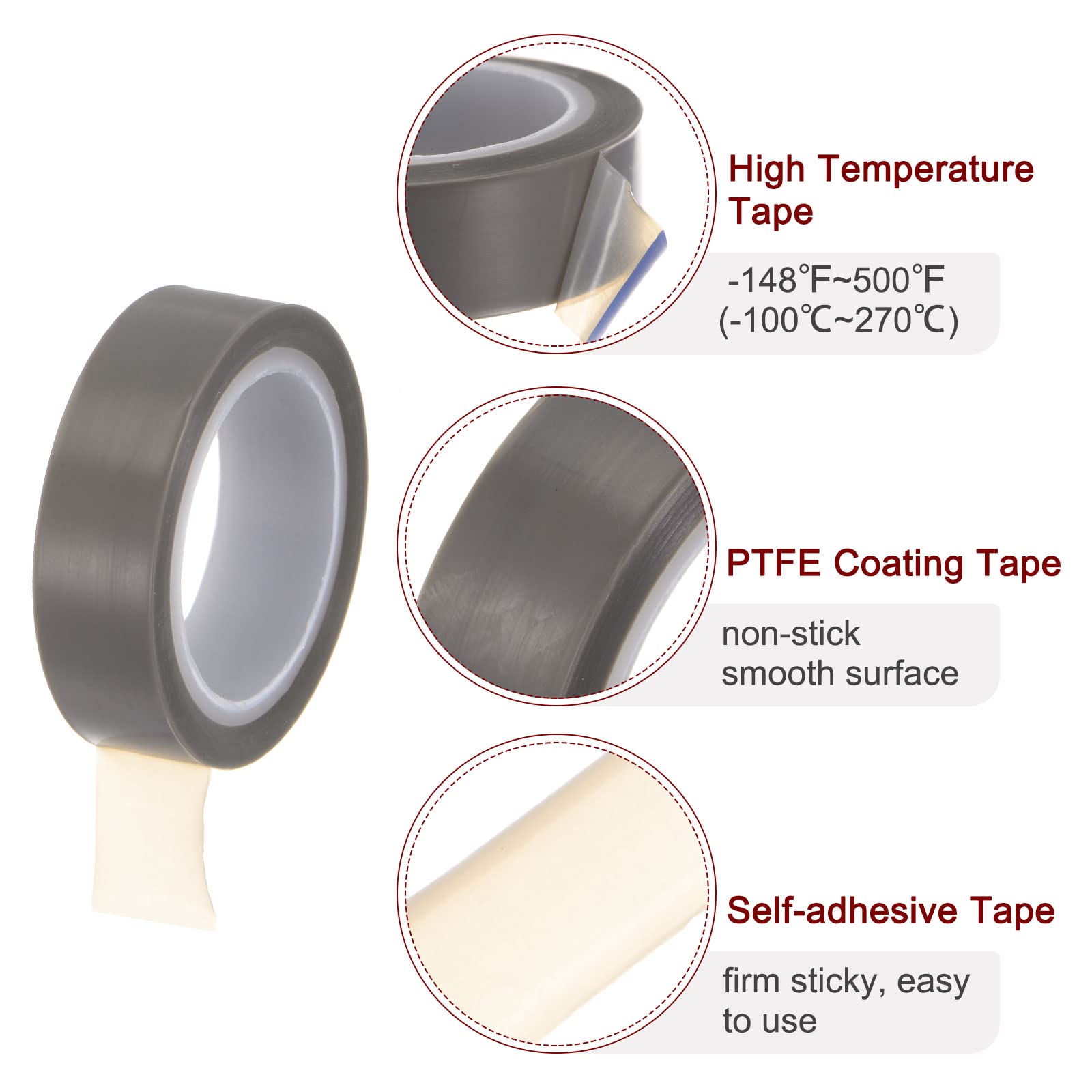 HARFINGTON PTFE Film Tape Roll, 0.5