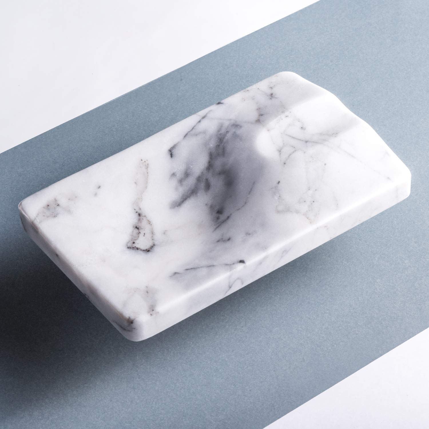 Premium Natural Stone Marble Cigar Ashtray - Handcrafted Smoking Ash Tray for Men & Women (Snow White, 4.8x7.9x1.2 Inch) - Perfect for Home, Office, Patio, Indoor & Outdoor Use - SUNSET Series Luxury Desktop Decoration