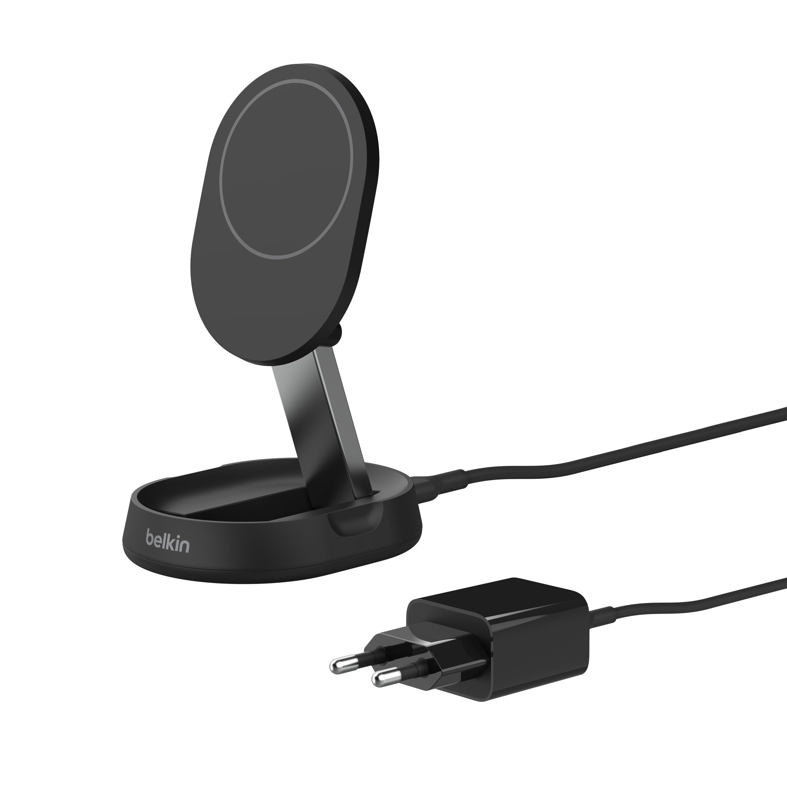 Belkin BoostCharge Pro Foldable Qi2 15W Magnetic Wireless Charger | MagSafe Compatible Fast Charging Pad for iPhone 15/14/13 Series & AirPods | Includes 20W AC Adapter | Perfect for Home, Office & Travel (Black)