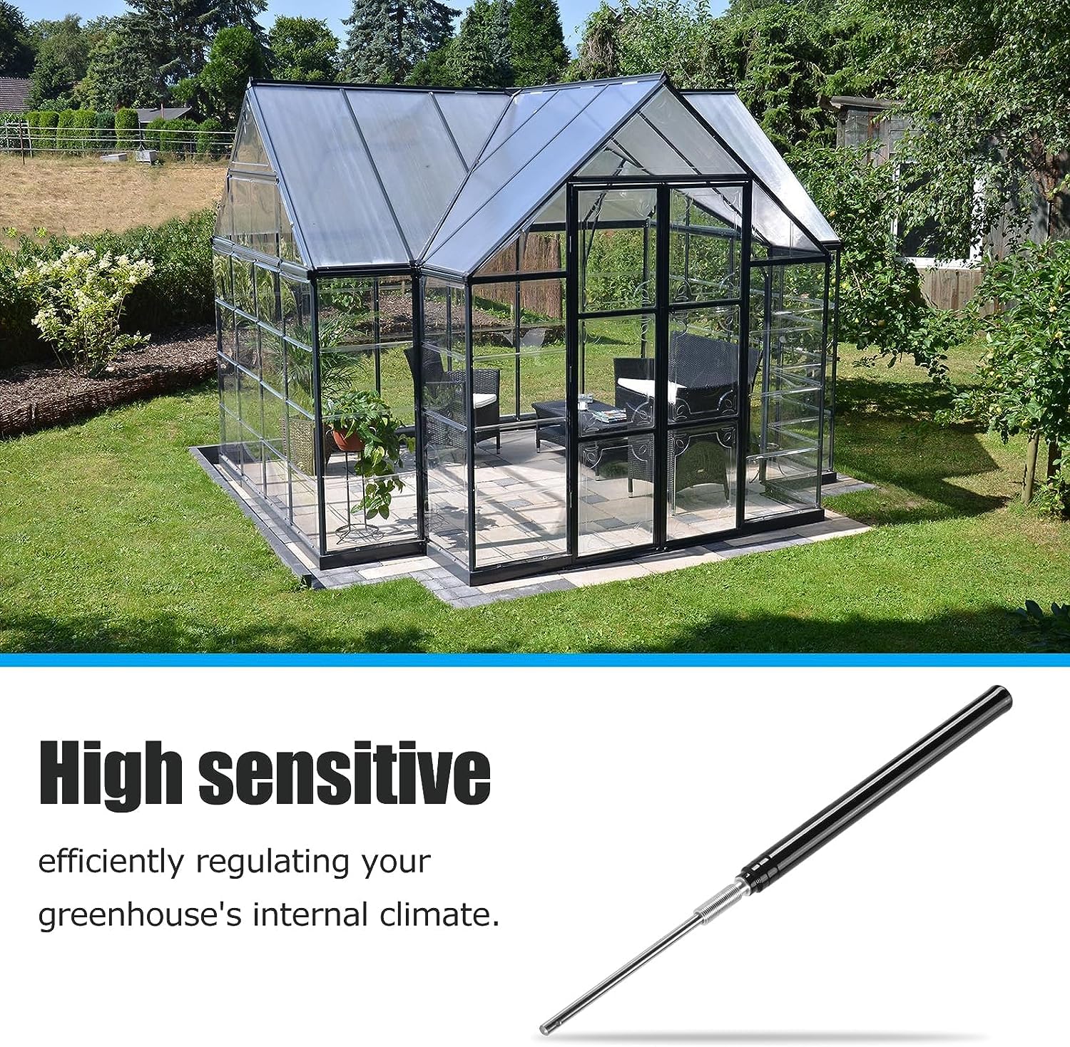 AYNEFY Automatic Greenhouse Vent Opener - Temperature Sensitive Window Cylinder Opener with Single Spring for Garden Greenhouses | Perfect for Tomato, Cucumber & Plant Growth Ventilation