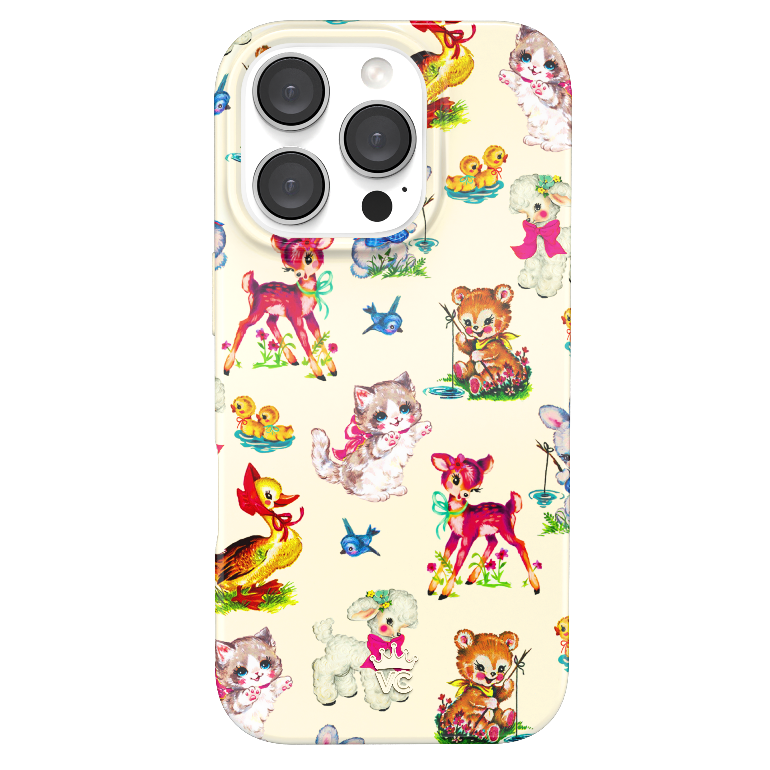 Cute Baby Animals iPhone Case - Durable Protective Cover for iPhone 12/13/14/15 Pro Max - Perfect Gift for Animal Lovers & Kids (Home, School, Travel)