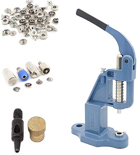 720 Sets 4-Piece 15mm Silver Snap Buttons Kit with Manual Press Machine, Dies & Hole Punch Tool for DIY Clothing, Leather Crafts & Bag Making
